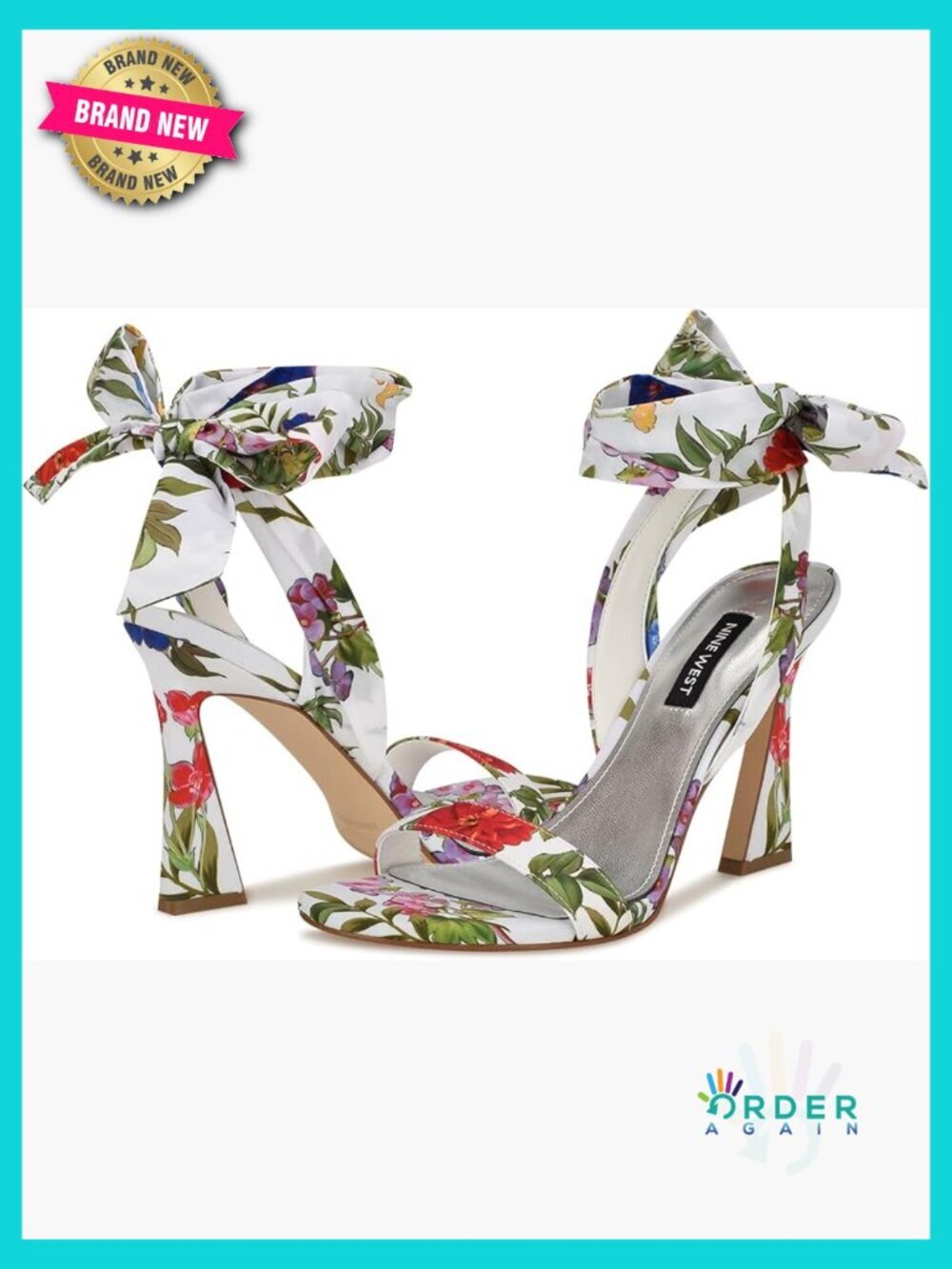Gladiator Heeled Sandals Sculpted High Heel Ankle Tie Floral Pattern D